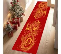 Meugesoi Chinois Dragon Tapis de Couloir Long Doux Antidérapant 60x180cm Oriental Mythe Animaux Carpet Cuisine Lavable en Machine Tapis d'entrée Intérieur pour Couloir, Passage, Chambre