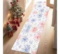 Meugesoi Feu d'artifice Tapis Couloir Long 80x300cm Style Simple Tapis de Couloir Poil Ras Lavable en Machine Carpet pour Cuisine, Salon, Passage, Entree, Chambre à Coucher