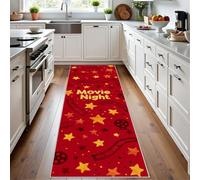 Meugesoi Films Theater Tapis de Couloir Long Doux Antidérapant 60x150cm Étoile Jaune Carpet Cuisine Lavable en Machine Soirée Cinéma Tapis d'entrée Intérieur pour Couloir, Passage