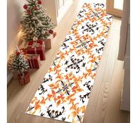Meugesoi Imprimée Classique Rétro Tapis de Couloir Extra Long, Motif Fleur Tapis de Passage Antidérapant Lavable, Carpet pour Couloir, Entrée, Buanderie, Chambre à Coucher, 90x300 cm
