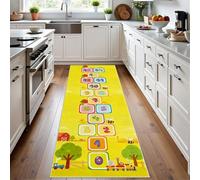 Meugesoi Marelle Tapis de Couloir Extra Long, Fraise Abeille Tapis de Passage Antidérapant Lavable, Dessin Animé Carpet pour Couloir, Entrée, Buanderie, Chambre, 80x350 cm