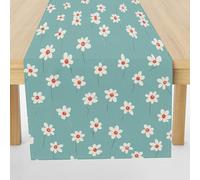 Meugesoi Plante Fleur Chemin de Table Style Simple Nappe Décoration de Table Lin Lavable 30x180 cm Table Runner pour Salle à Manger, Table à Manger, Table Basse, Baptême