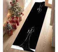 Meugesoi Silhouette de Femme Élégante Tapis Couloir Long 80x250cm Style Simple Tapis de Couloir Poil Ras Lavable en Machine Carpet pour Cuisine, Salon, Passage, Entree, Chambre à Coucher