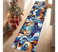 Meugesoi Vortex Abstrait Moderne Tapis de Couloir Long Doux Antidérapant 60x210cm Motif Vague Pop Art Carpet Cuisine Lavable en Machine Tapis d'entrée Intérieur pour Couloir, Passage, Chambre