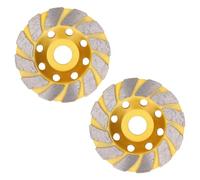 Meule à béton, 2 pièces 4 pouces meule diamantée disque de polissage à rangée Turbo robuste à 12 segments pour meuleuse d'angle