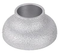 Meule à bord arrondi, Meule diamantée brasée sous vide 75 mm, alésage 22 mm, grain 60, 10-35 mm, profils multiples for marbre, granit, quartz, céramique, sec ou humide(Duckbill Wheel 20mm)