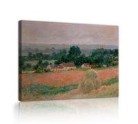 Meule à Giverny Claude Monet Toile sur châssis, Impressionnisme Paysage de Campagne Nature Champ Tableau Poster pour Chambre 85x120cm