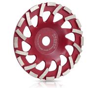 Meule diamantée 180 mm × 22,23 mm, disque abrasif pour béton, travaux de meulage avec béton et matériaux de construction durs, granit, pierre naturelle, chape, enduit, marbre (rouge)