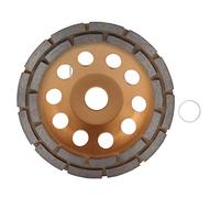 Meule diamantée à double rangée, disque métallique en alliage durable à grande vitesse pour le nettoyage du polissage de la céramique du marbre du béton 150 mm 5,9 pouces