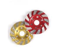 Meule diamantée Turbo 4" (100 mm) - 12 segments, robuste for béton, pierre et céramique sur meuleuses d'angle(2pcs Red and Yellow)