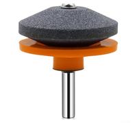 Meule pour affûteuse de tondeuse à gazon en corindon marron avec tige de 6,35 mm, compatible avec perceuses électriques et manuelles, 50 mm x 7 mm (orange)