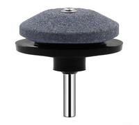 Meule pour affûteuse de tondeuse à gazon en corindon marron avec tige de 6,35 mm, compatible avec perceuses électriques et manuelles, 50 mm x 7 mm (noir)