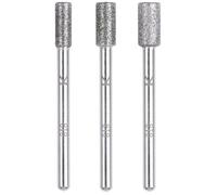 wolfcraft Lot de meules diamantées abrasives, sur tige, cylindriques, 3 pièces I 5987000 I Pour poncer la céramique, le verre, le carrelage, les métaux non-ferreux