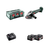 Meuleuse Ø 125 mm 18V W 18 L 9-125 + 2 batteries 18V 5.2 Ah + 1 chargeur ASC 145 METABO