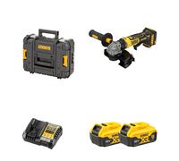Meuleuse Ø125 mm 18V DCG404NT-XJ + 2 batteries 18V 5 Ah + chargeur DCB1104-QW DEWALT