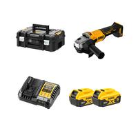 Meuleuse Ø125 mm 18V DCG407NT-XJ + 2 batteries 18V 5 Ah + 1 Chargeur DCB1104-QW DEWALT