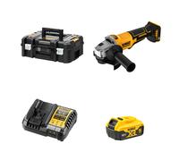 Meuleuse Ø125 mm 18V DCG408NT-XJ + 1 batterie 18V 5 Ah + 1 Chargeur DCB1104-QW DEWALT