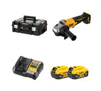 Meuleuse Ø125 mm 18V DCG408NT-XJ + 2 batteries 18V 5 Ah + 1 Chargeur DCB1104-QW DEWALT