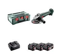 Meuleuse Ø 125 mm 18V W 18 L 9-125 + 3 batteries 18V 5.2 Ah + 1 chargeur ASC 145 METABO