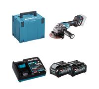 Meuleuse Ø125 mm 40V GA023GZ01 + 2 batteries 40V 4 Ah + chargeur rapide DC40RA MAKITA