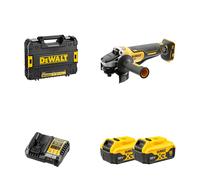 Meuleuse Ø125 mm DCG406NT-XJ + 2 batteries 18V 5 Ah + 1 chargeur DCB1104-QW DEWALT