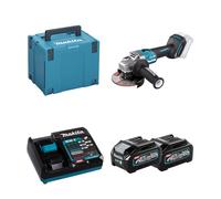 Meuleuse Ø125mm 40V GA005GZ01 + 2 batteries 40V 4 Ah + chargeur rapide DC40RA MAKITA
