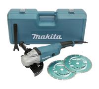 Meuleuse Ø230mm 2200W avec 2 disques diamant dans coffret - MAKITA GA9020RFK3