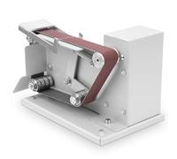 Meuleuse à bande électrique Mini Meuleuse à plat meuleuse Rectifieuse de Polissage avec double roulement intégré et 10 bandes Abrasives pour métal bois plastique aluminium