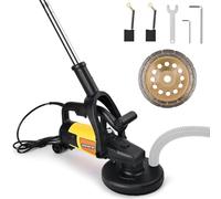 Meuleuse à béton 3800 W avec manche long, fraiseuse à béton avec couvercle de protection, diamètre 180 mm, 6 niveaux de réglage de vitesse, 6000 UPM, résistante à la poussière, meuleuse