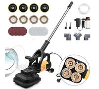 Meuleuse à béton avec poignée 3800 W, quatre modules de travail, fraiseuse à béton avec couvercle de protection, diamètre 180 mm, 6 niveaux de réglage de vitesse, meuleuse d'angle 6000