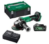 Meuleuse à interrupteur autobloquant et frein Brushless 18 V 125 mm - HIKOKI - avec batterie 18V 5Ah - chargeur - HitCase III - G1813DEWQZ