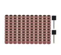 Meuleuse abrasive à lamelles, Jeu de tambours 80 100 120 grains 6.35/12.7mm avec mandrin 3.175mm for outils rotatifs(11pc 12.7mm 80Grit)