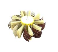 Meuleuse abrasive à lamelles, Roue de brosse polissage en tissu émeri Sisal, tige 150mm X 6mm for le bois et les grains multiples(Replace paper,400 Grit)