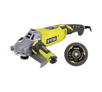 RYOBI - Meuleuse d'angle 2 000 W 230mm - poignée 180° - coffret antichocs + coffret, disque métal 230mm e service - EAG2000RS