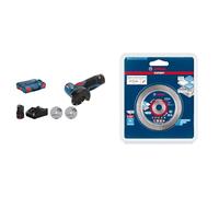 Meuleuse d’angle avec Batterie GWS 12 V-76 (2 Batteries, Ø de Perçage :10 mm, dans Coffret L-Boxx) + 1x Disques à tronçonner diamantés Expert HardCeramic (Carrelages durs, Pierre dure, Ø 76 mm)