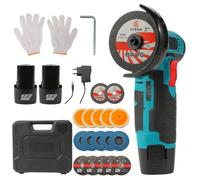 Meuleuse D’Angle Sans Fil 12V 2 Batteries 1500mAh Et 17 Disques, Mini Polisseuse De Coupe Et Ponçage, Vitesse 19500RPM, Avec