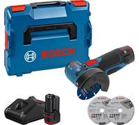 Meuleuse d'angle 12 V GWS 12V-76 + 2 batteries 3 Ah + chargeur + L-BOXX BOSCH 06019F200B