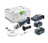 Meuleuse d'angle 18V AGC 18-125 5,0 EBI-Plus + 2 batteries 5Ah + chargeur en coffret Systainer SYS3 - FESTOOL - 577700