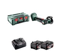 Meuleuse d'angle Ø76mm 18V CC 18 LTX BL + 2 batteries 18V 5.2 Ah + 1 chargeur ASC 145 METABO