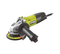 RYOBI - Meuleuse d'Angle Filaire 800W 125mm - 12 000 tr/min - Livrée avec 1 Disque à Ébarber le Métal Ø 125 mm et 1 Poignée Latérale 2 Positions - Protection Anti-Démarrage - RAG800-125G