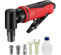 Meuleuse d'Angle à Air 6,3 mm (1/4) Multifonctionnelle WORKPRO, Meuleuse d'Angle Pneumatique - Pression Maximale 6,3 bar, 20,000 tr/min, Comprend Mandrin de 3mm et 6mm