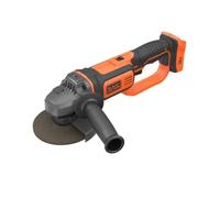 BLACK+DECKER BCG720N-XJ Meuleuse d'angle sans fil - 8 600 trs/min - Changement d'accessoire avec outil - 1 disque de tronçonnage - Livrée en sac de rangement, 18V, Orange/Noir, Sans batterie