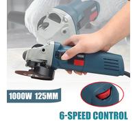 Meuleuse d'angle électrique 1000W, 220V, rectifieuse filaire, 6 vitesses, 125MM, meulage électrique, coupe, polissage, outil électrique Prise EU 125 mm