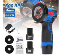 Meuleuse d'angle électrique, polisseuse sans fil, 550 W, 1 200 mAh, deux batteries et un chargeur, 600 tr/min, efficace et durable