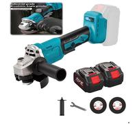 Meuleuse d'angle électrique sans balais , 125MM, 3 vitesses meuleuse à broches, Machine découpe, pour travail du bois+2 batteries