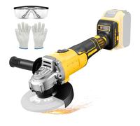 Meuleuse D'angle, Meuleuse sans Fil Compatible avec DeWalt Batterie 20V, 10,000 tr/min Moteur Brushless, Professional Disqueuse, Disque Ø 125 mm avec Poignée Auxiliaire, pour le Meulage et la Coupe