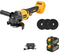 Meuleuse d'angle, moteur sans balais, disque abrasif 125 mm, 2 batteries Set