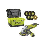 Meuleuse d'angle RYOBI - 1010W - 125mm - 1 coffret de rangement - RAG1010-125TA6