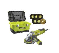 Meuleuse d'angle RYOBI - 1010W - 125mm - 1 coffret de rangement - RAG1010-125TA6