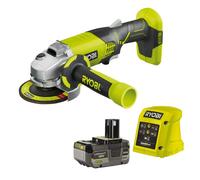 Meuleuse d'angle RYOBI 115 mm R18AG (réf. 256720) batterie RB1840X 4 Ah chargeur RC18115 1 5 A
